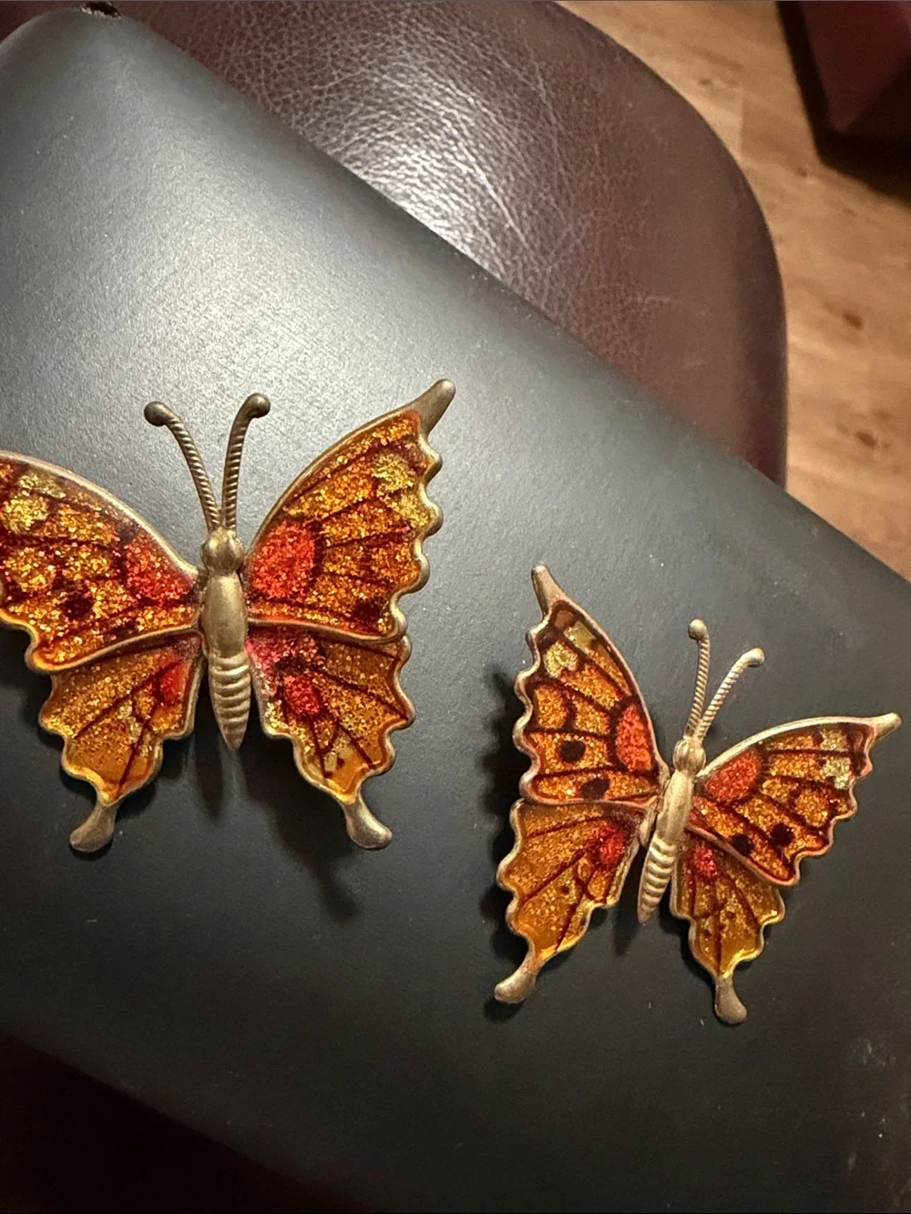 Two butterfly pins